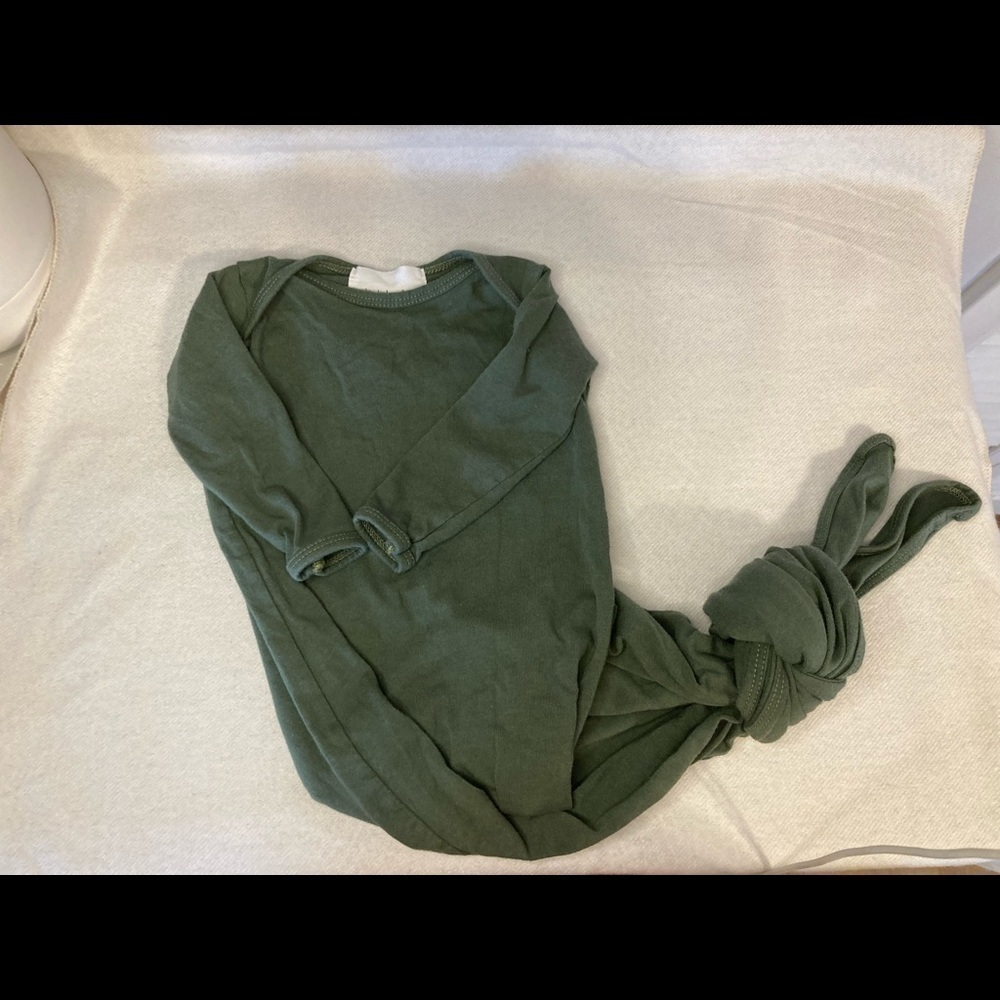 Candy Kirby Designs Homemade Green Knotted Sleeper Gown 0-3 Months
